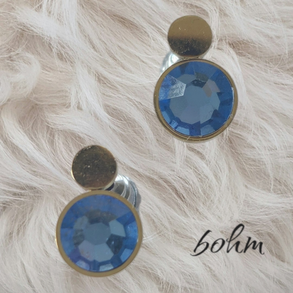 BOHM Boucles d’oreilles puce Cristal bleu