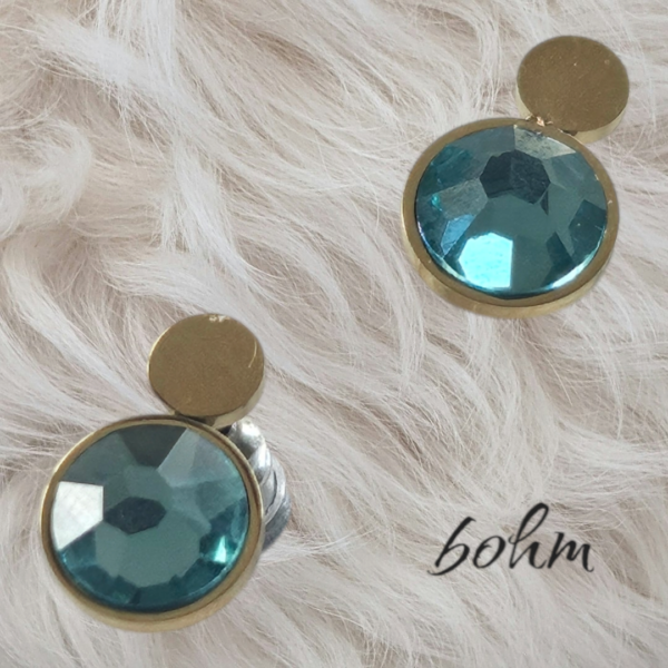 BOHM Boucles d’oreilles puce Cristal vert